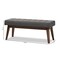 Baxton Studio Elia Walnut Wood Dark Grey Button-Tufted Bench 140-7564 - alternate 6